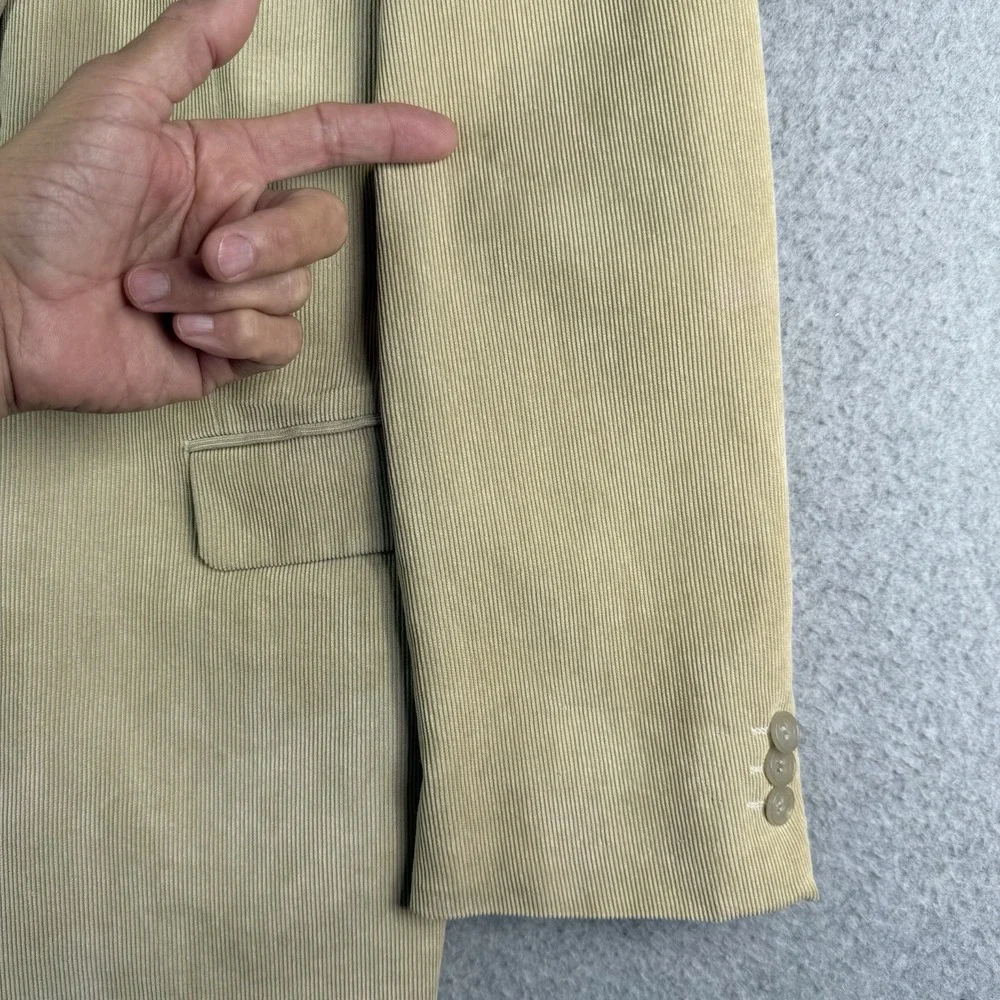 Meztizos Embroiled Corduroy Blazer Men's‎ 40 Tan Cotton Polyester Blend USA READ